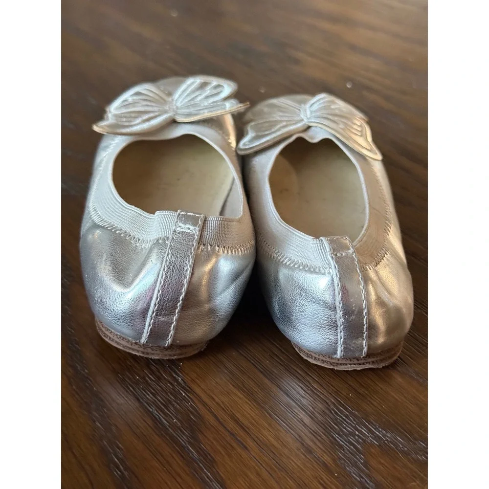 Gap Kids Ballet Flats Kids Size 13 Silver Butterfly Metallic Dress Shoes